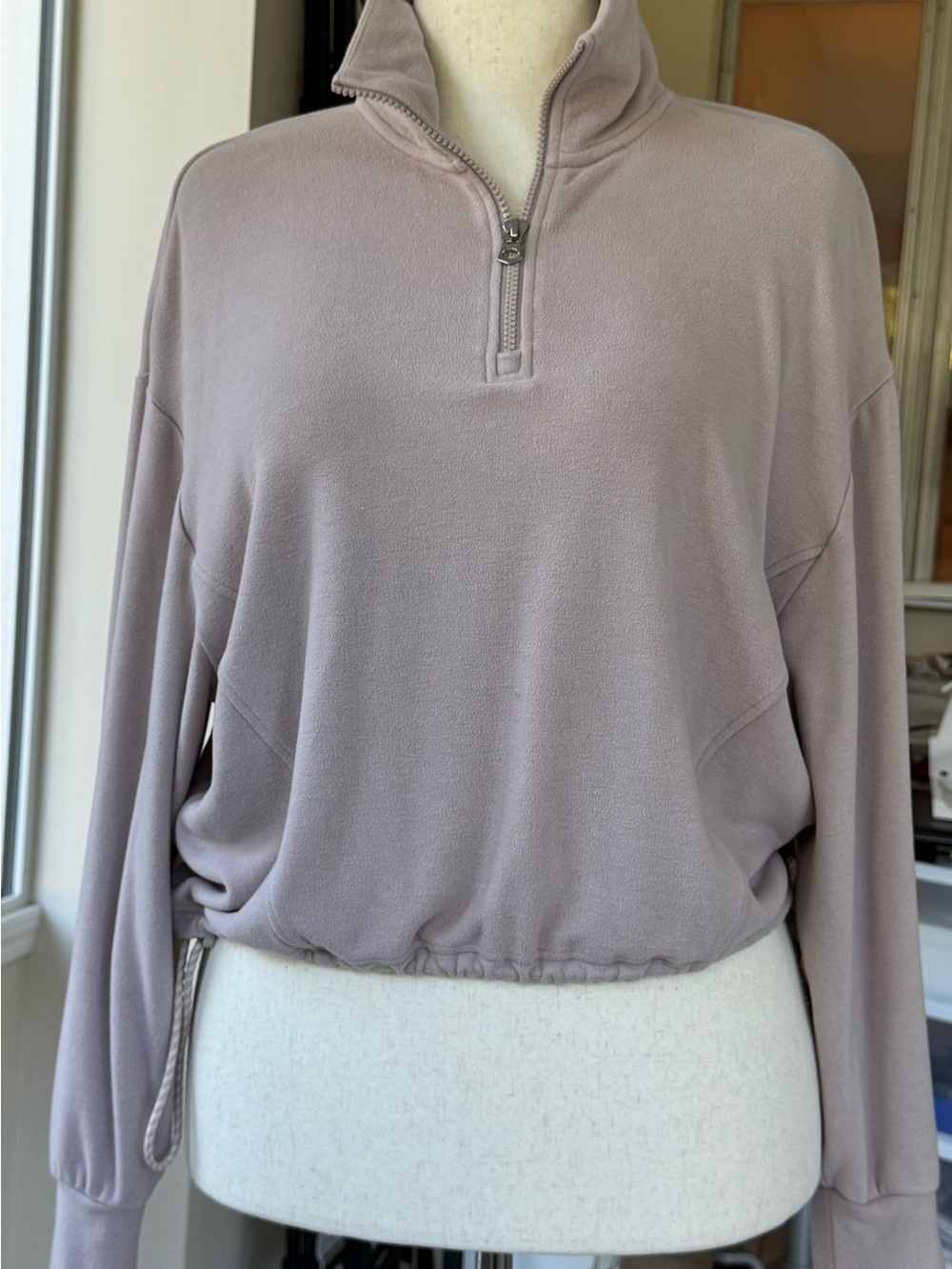 VARLEY Collette Half-zip top in grayish mauve size M